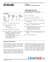 Datasheet Z86L86 manufacturer Zilog